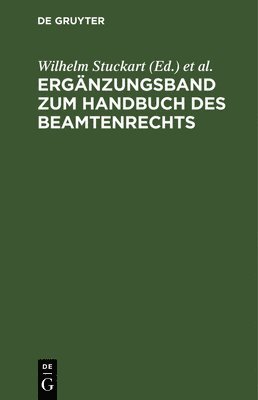 bokomslag Ergnzungsband Zum Handbuch Des Beamtenrechts