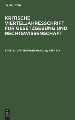 bokomslag Dritte Folge, Band 25, Heft 2-4