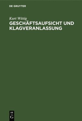 bokomslag Geschäftsaufsicht Und Klagveranlassung