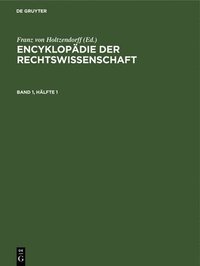 bokomslag Encyklopdie der Rechtswissenschaft