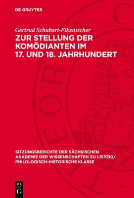bokomslag Zur Stellung Der Komödianten Im 17. Und 18. Jahrhundert