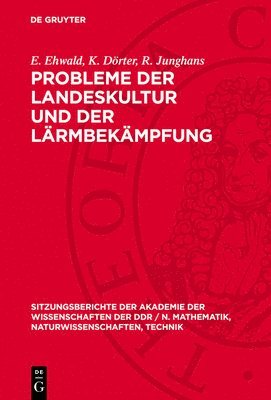 bokomslag Probleme Der Landeskultur Und Der Lärmbekämpfung