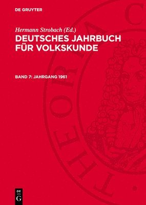 bokomslag Deutsches Jahrbuch für Volkskunde, Band 7, Jahrgang 1961