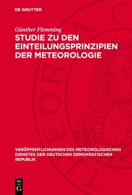 bokomslag Studie Zu Den Einteilungsprinzipien Der Meteorologie