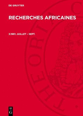 bokomslag Recherches Africaines, 3.1961, juillet - sept.