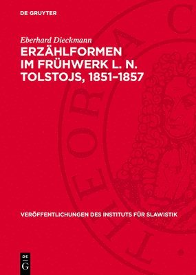 bokomslag Erzählformen Im Frühwerk L. N. Tolstojs, 1851-1857