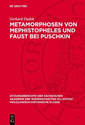 bokomslag Metamorphosen Von Mephistopheles Und Faust Bei Puschkin