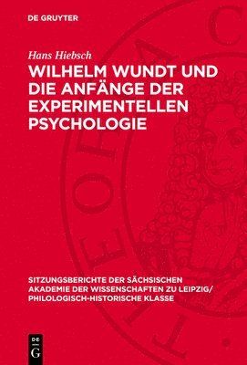 bokomslag Wilhelm Wundt Und Die Anfänge Der Experimentellen Psychologie