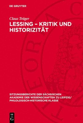 bokomslag Lessing - Kritik Und Historizität