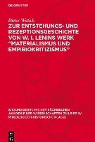 bokomslag Zur Entstehungs- Und Rezeptionsgeschichte Von W. I. Lenins Werk 'Materialismus Und Empiriokritizismus'