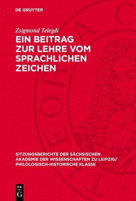 bokomslag Ein Beitrag Zur Lehre Vom Sprachlichen Zeichen