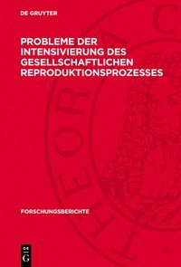 bokomslag Probleme Der Intensivierung Des Gesellschaftlichen Reproduktionsprozesses