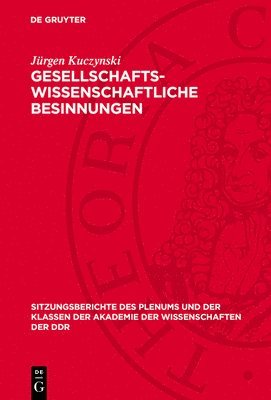 bokomslag Gesellschaftswissenschaftliche Besinnungen