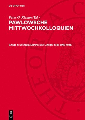 bokomslag Stenogramme Der Jahre 1935 Und 1936