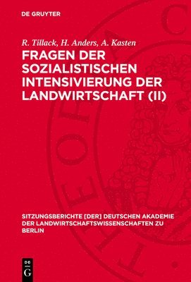 bokomslag Fragen Der Sozialistischen Intensivierung Der Landwirtschaft (II)