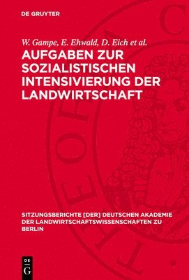 bokomslag Aufgaben Zur Sozialistischen Intensivierung Der Landwirtschaft