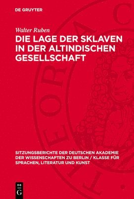 bokomslag Die Lage Der Sklaven in Der Altindischen Gesellschaft