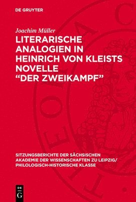 bokomslag Literarische Analogien in Heinrich Von Kleists Novelle "Der Zweikampf"