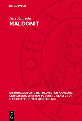 bokomslag Maldonit: Neue Beobachtungen Am Bühl-Eisen