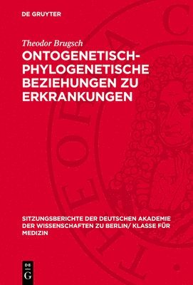 bokomslag Ontogenetisch-Phylogenetische Beziehungen Zu Erkrankungen