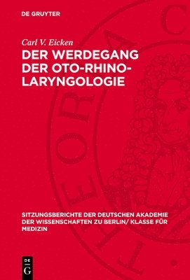 bokomslag Der Werdegang Der Oto-Rhino-Laryngologie