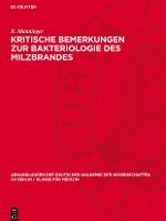 bokomslag Kritische Bemerkungen Zur Bakteriologie Des Milzbrandes