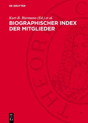 bokomslag Biographischer Index Der Mitglieder