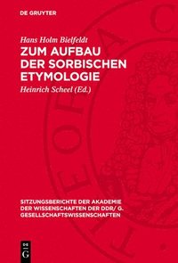 bokomslag Zum Aufbau Der Sorbischen Etymologie