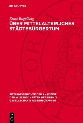 Über mittelalterliches Städtebürgertum 1