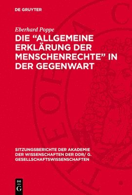 bokomslag Die 'Allgemeine Erklärung Der Menschenrechte' in Der Gegenwart: Zum 30. Jahrestag Ihrer Verabschiedung