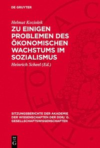 bokomslag Zu Einigen Problemen Des Ökonomischen Wachstums Im Sozialismus