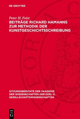 bokomslag Beiträge Richard Hamanns Zur Methodik Der Kunstgeschichtsschreibung