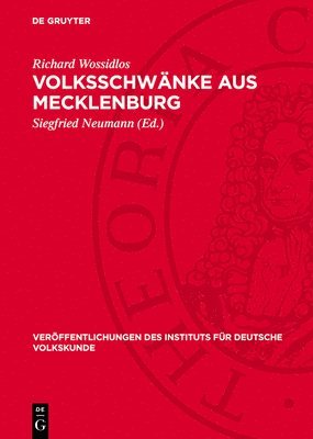 Richard Wossidlos, Siegfried Neumann - Volksschwänke Aus Mecklenburg, Inbunden