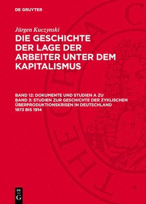 bokomslag Die Geschichte der Lage der Arbeiter unter dem Kapitalismus, Band 12, Dokumente und Studien A zu Band 3: Studien zur Geschichte der zyklischen Überproduktionskrisen in Deutschland 1873 bis 1914