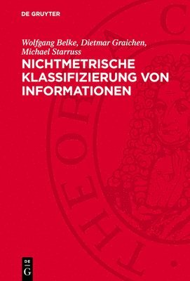 bokomslag Nichtmetrische Klassifizierung Von Informationen: Theorie Und Anwendung