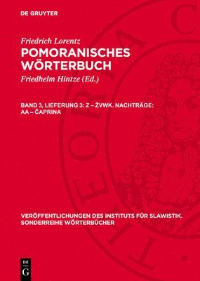 Friedrich Lorentz, Friedhelm Hintze - Z - zvwk. Nachträge, Inbunden