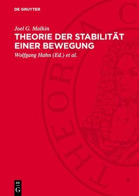 Joel G Malkin, Wolfgang Hahn, Rolf Reissig - Theorie der Stabilität einer Bewegung, Inbunden