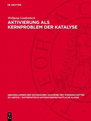 bokomslag Aktivierung als Kernproblem der Katalyse