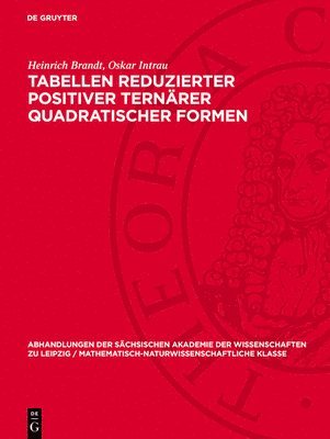 Tabellen reduzierter positiver ternärer quadratischer Formen 1