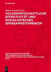 bokomslag Volkswirtschaftliche Effektivität Und Sozialistisches Sparsamkeitsprinzip: Probleme Der Erhöhung Der Volkswirtschaftlichen Effektivität Und Der Durchs