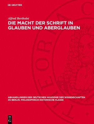 bokomslag Die Macht Der Schrift in Glauben Und Aberglauben