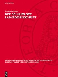 bokomslag Der Schluß Der Labyadeninschrift