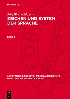Fritz Hintze, Georg Friedrich Meier, Eugen Seidel, Wolfgang Steinitz - Zeichen Und System Der Sprache. Band 3, Inbunden