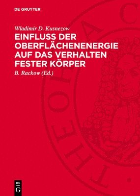 bokomslag Einfluß Der Oberflächenenergie Auf Das Verhalten Fester Körper