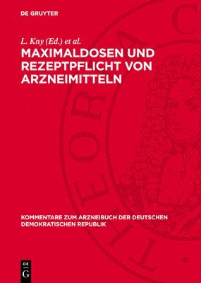 bokomslag Maximaldosen Und Rezeptpflicht Von Arzneimitteln