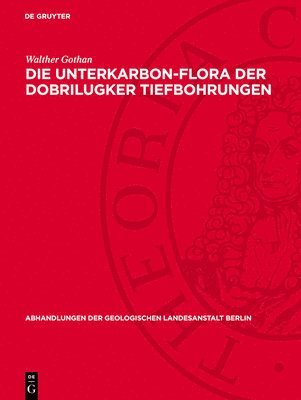 Walther Gothan - Die Unterkarbon-Flora Der Dobrilugker Tiefbohrungen, Inbunden