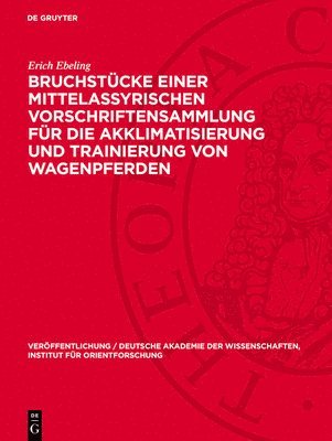 bokomslag Bruchstücke Einer Mittelassyrischen Vorschriftensammlung Für Die Akklimatisierung Und Trainierung Von Wagenpferden