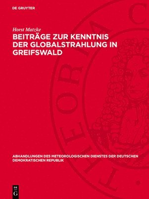 bokomslag Beiträge Zur Kenntnis Der Globalstrahlung in Greifswald