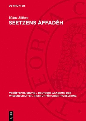 bokomslag Seetzens Áffadéh: Ein Beitrag Zur Kotoko-Sprachdokumentation