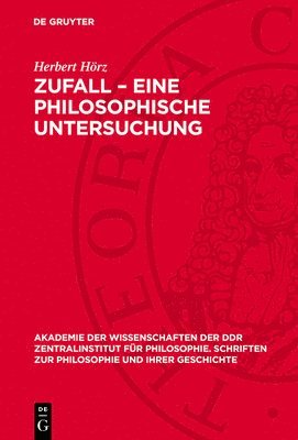 bokomslag Zufall - Eine Philosophische Untersuchung